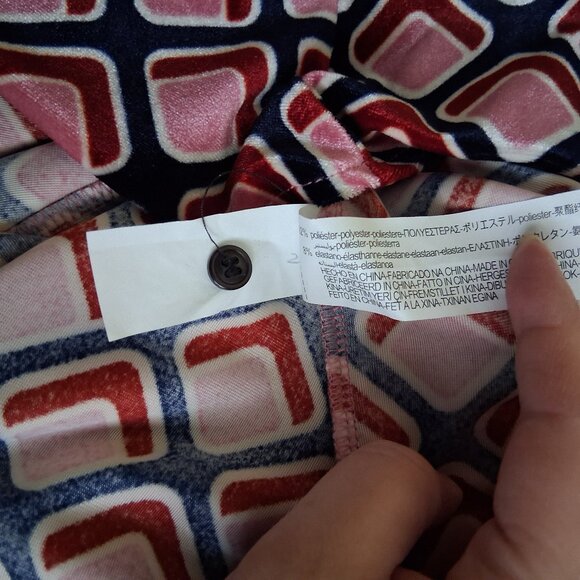 Zara NWOT Women's Size XS Pink Geo Print Velvet Belted Mini Shirt Dress - Picture 10 of 14